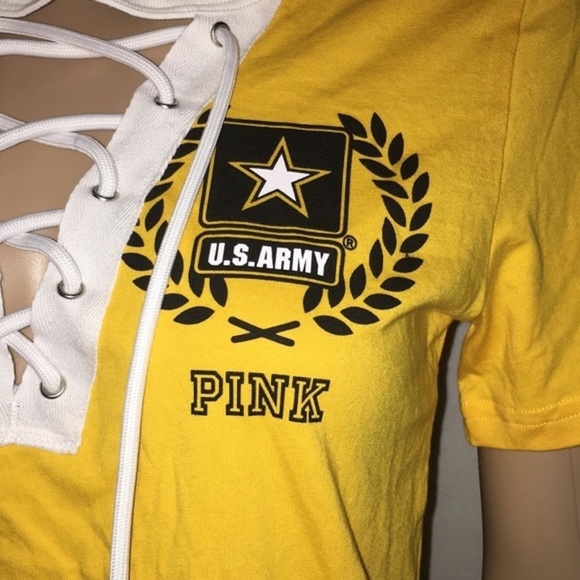 New Victoria’s Secret Pink Army Lace Up Top - Picture 2 of 12
